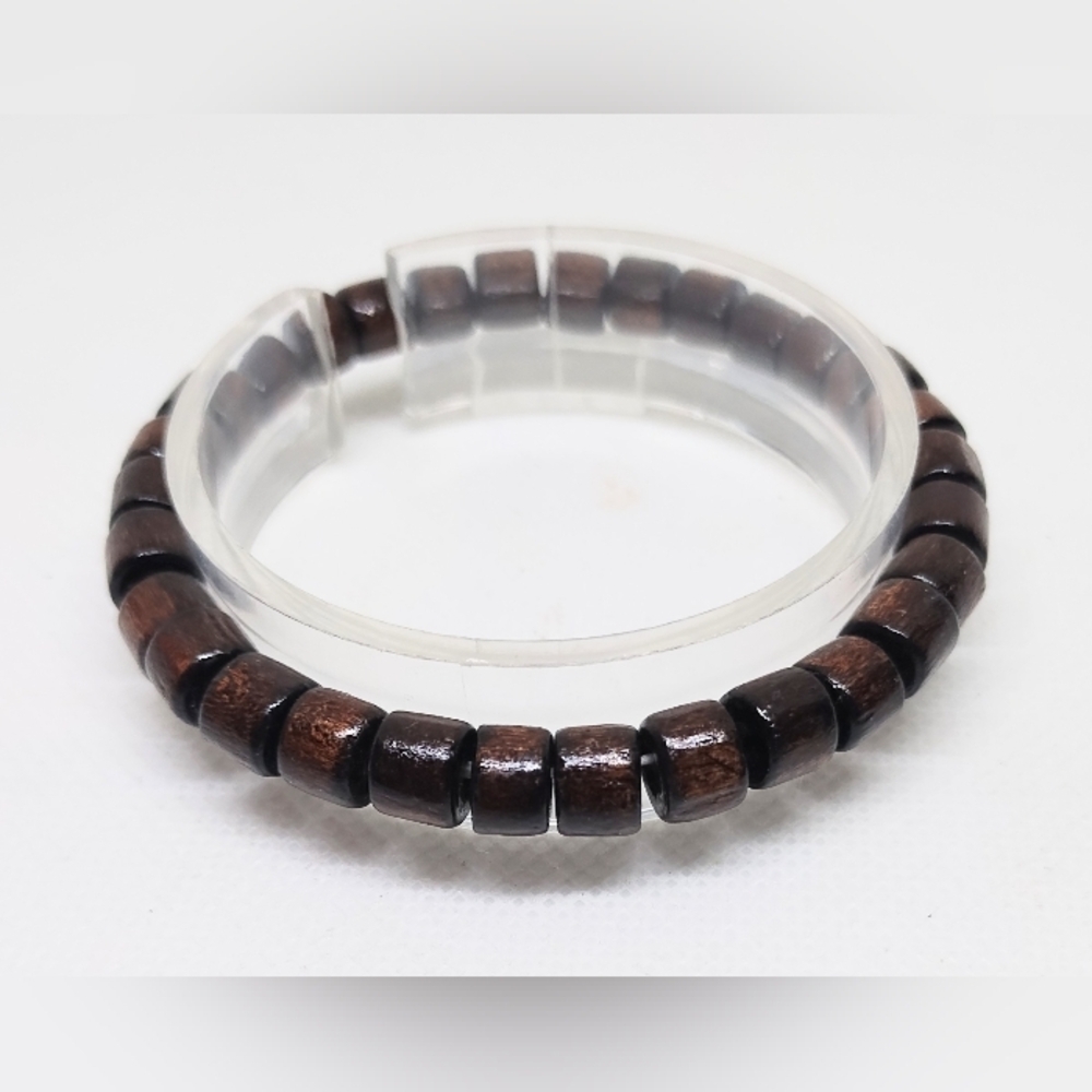 Men's Bracelet Beaded Beads Brown‎ New f44